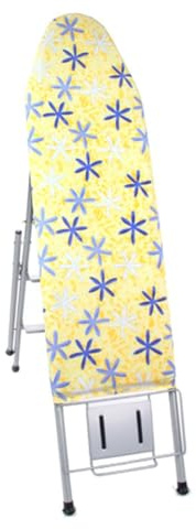 Planche à Repasser， Support de Repassage trapézoïdal Pliable et Table à Repasser, 2 en 1 Multifonction, réglable en Hauteur, léger et Facile à Ranger(Large Yellow)