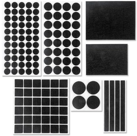 Ideen mit Herz | Filzgleiter Mix | 133 Stück in 7 verschiedenen Formen und Größen | 4 mm stark | selbstklebend | schwarz | Bodenschutz für Möbel, Tische, Stühle | Möbelgleiter aus Filz