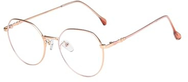 Zanthicia Fashion Gradient Glasses Frame Anti Blue Light Transparent Lens Glass Computer Reading Makeup-free Luxury Spectacles, Rose gold