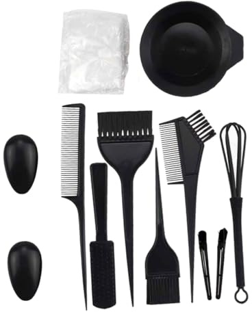IMIKEYA Kit para Teñir el Cabello 12 Piezas Brocha Cuenco Peine y Accesorios Herramientas Profesionales para Coloración Casera y Uso Peluquería