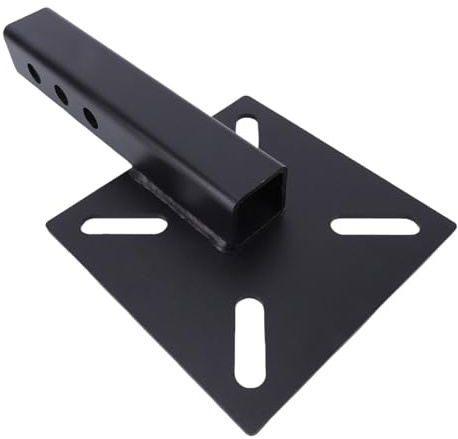 KIMISS Placa de Tornillo de Banco de Montaje de Enganche, Soporte de Cabrestante de Enganche de Remolque Universal Resistente con Ajustable, para Tornillos de Parrilla de Cadena de