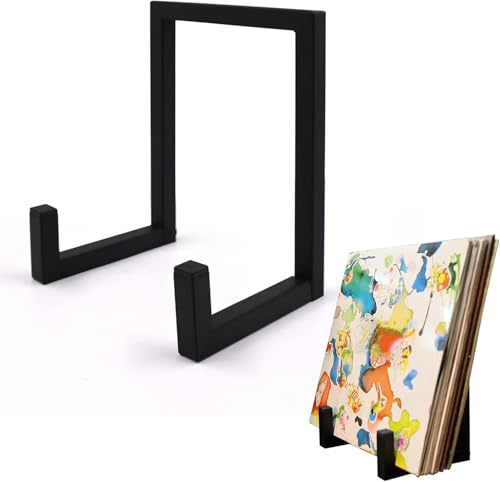 LINGJIUXING Présentoir pour disques vinyles - Support de rangement pour CD ou albums multiples - Noir - Xing