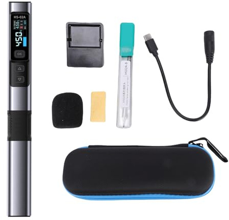 Cryfokt Kit de Fer à Souder sans Fil 100 W, Station de Soudage Intelligente avec écran OLED, Mode D'alimentation Adaptatif à Chauffage Rapide, pour la Réparation de Bijoux électro (HS 02A)