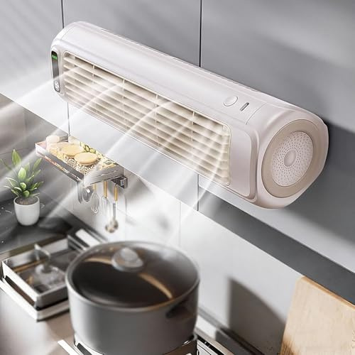 Silencieux Climatiseur Mobile Rafraîchisseur d’Air Mode Tempête, 3 Vitesses ventilateur électrique mural sans perçage,ventilateur de refroidissement d'air pour Chambre Bureau (31.2 * 8.3 B)
