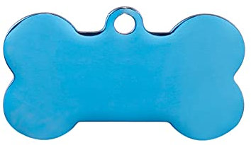 ZALAGO Knochen Personalisiert Haustier ID Tag Hund Tag Hundemarke Anhaenger aus Edelstahl,Blau
