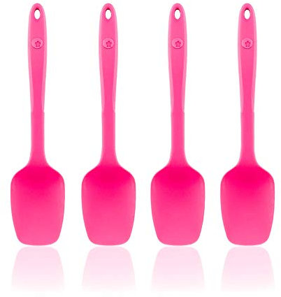 Kochblume Flexlöffel S 4er Set | Premium-Silikon & BPA frei| Hitzebeständig | Spülmaschinenfest | Farbe: pink