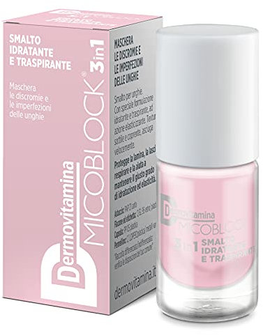 Micoblock 3in1 Smalto onicomicosi - Rosa Chiaro - Smalto curativo per unghie - Tratta i micosi unghie piedi - 5 ml - 16 colorazioni - Dermovitamina