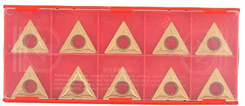 Tyenaza CNC Carburo Inserti,10 pezzi Inserti in Metallo Duro Inserti TCMT16T304 per Tornitura Esterna in Oro Utensili da Taglio Lavorazione di Parti in Acciaio e Acciaio Inossidabile per Acciaio