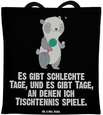 Mr. & Mrs. Panda Tasche Panda Tischtennis - Geschenk, festival, Sprüche, totebag, Tote Bag, Ballsport, Laptoptasche, Bund, Uni, Meisterschaft, Verein