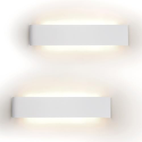 YCZM 2 Pezzi Applique da Parete Interno 24W,Lampada da Parete Interno 2880LM 41CM,Applique LED da Parete Interni 4500K Bianco Neutro,Lampada a Muro Bianco Per Soggiorno,Camera da Letto,Scale,Corridoio