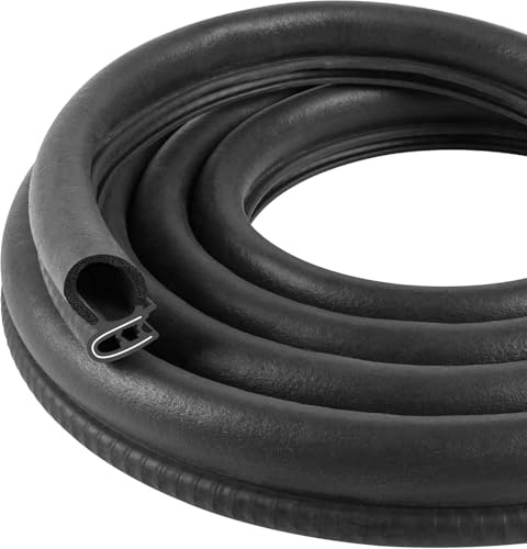 Automotive Door Weather Stripping 20Ft/6.1M Car Door Rubber Edge Trim Seal Strip Gasket with Side Bulb for Car Bus Camper Boat RV Truck Doors