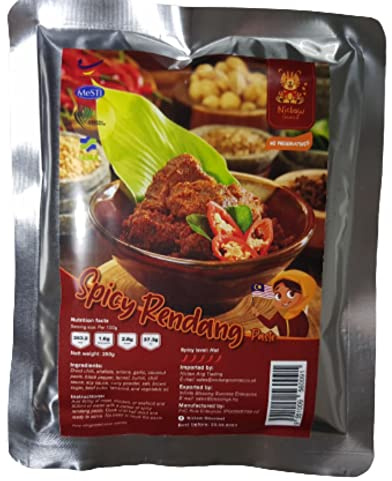 Instant Spicy Rendang Paste for Chicken (or any Meat) from Balik Pulau, Penang Island, Malaysia, 250g, Halal