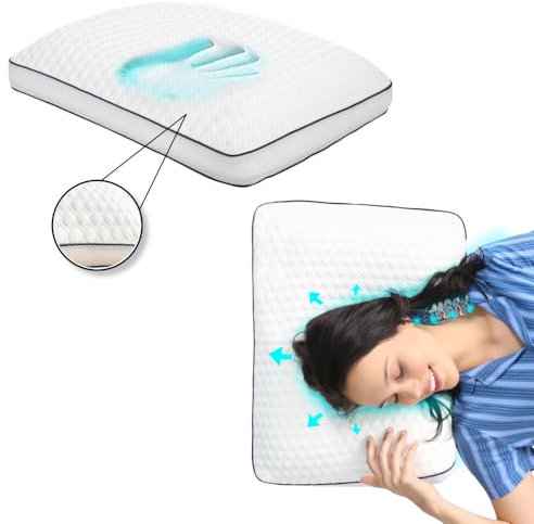 Home Sense Kopfkissen 40x60 cm, Memory Foam Kissen, Orthopädisches Kissen, Nackenstützkissen, Stützend Atmungsaktives Nackenkissen Kopfkissen, Waschbaren Schlafkissen, 13 cm Hoch, ohne Duftstoffe