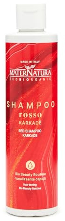 Kupferrote Hibiskus-Shampoo: Tönungsshampoo, ideal für rote und kupferfarbene Nuancen, Feuchtigkeitsspendend, Bio Beauty-Routine für rote Haare, Made in Italy - 250 ml