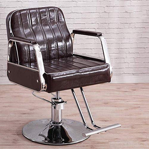 Friseurstuhl, hydraulischer Allzweck-Salonstuhl, klassischer hydraulischer Friseurstuhl, Salon, Spa, Rasur, Styling, Friseur (braun)