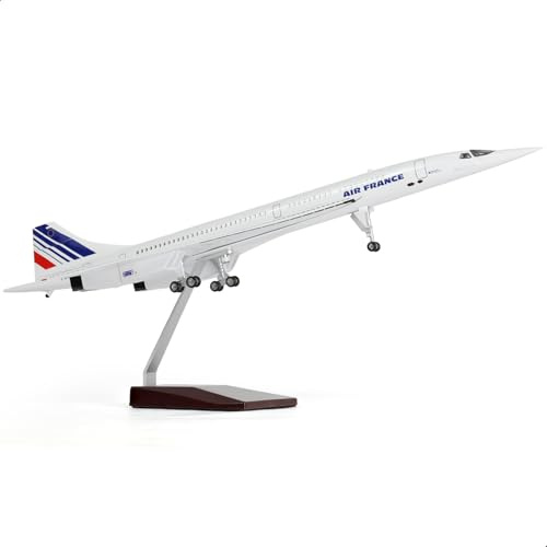 QIYUMOKE Avion Concorde en métal moulé sous Pression à l'échelle 1:125 – Édition Air France pour Les Amateurs d'aviation