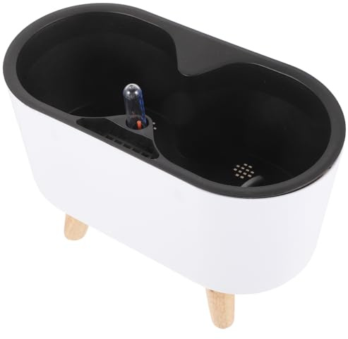 Yardwe Maceta Inteligente para Plantas con Autorriego y Indicador de Humedad, Jardinera de Plástico y Madera Ligera para Decoración Hogar