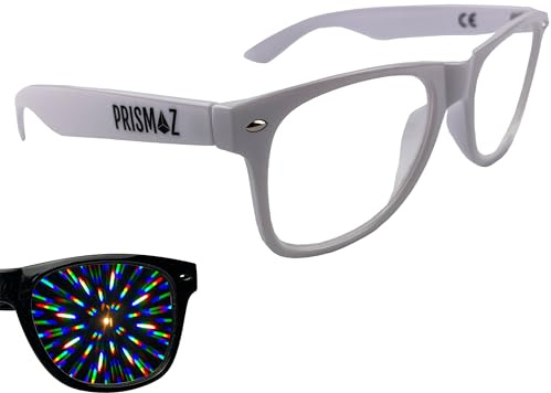 PRISMAZ Spektralbrille Für Fantastische Regenbogen Kaleidoskop Effekte - Festival Rave Feuerwerk Party Accessoire - Beugungsbrille Regenbogenbrille
