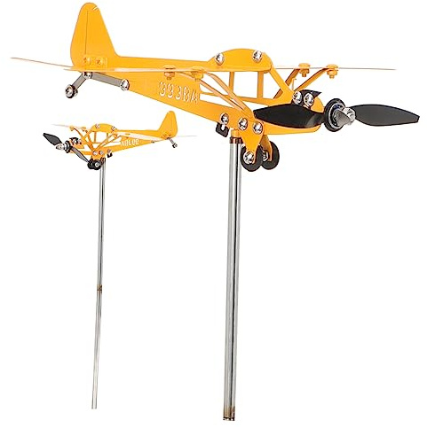 SUPVOX Sculpture Éolienne Métallique Avion pour Décoration De Jardin Girouette Extérieur Métal pour Aménagement Paysager Et Décoration De Cour Petite
