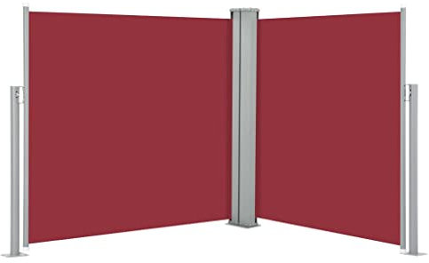 Gecheer Ausziehbare 120 x (0-600) cm Outdoor-Sichtschutzschirm Doppel Seitenmarkise,Doppelseitiger Sichtschutz,Seitenwandmarkise Garten-Seitenmarkise Seitenrollo Gartensichtschutz Mit Montagezubehör
