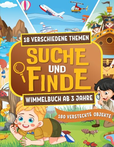 Suche und Finde Wimmelbuch Ab 3 jahre: Unterhaltsame Aktivitäten und Wimmelbildern zu Verschiedenen Themen - Riesiges Format | Kinderbücher für die ... | Sachen Suchen Buch für Mädchen und Jungen.