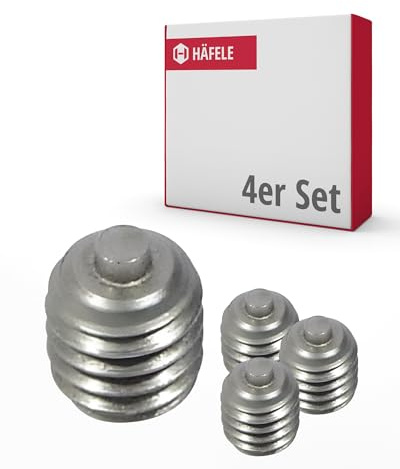 Gedotec Madenschrauben Set - Gewindestifte M6 | 4 Stück Madenschrauben M6 aus Edelstahl | Wurmschraube Sechskantkopf | Schrauben für Inbusschlüssel | Türgriff Schrauben, Schraube Türklinke,