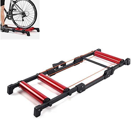 Fahrradtrainerständer, Indoor-Fahrradtrainer, Faltbare Fahrradrollen, Indoor-Fahrrad-Rollentrainer, Blau