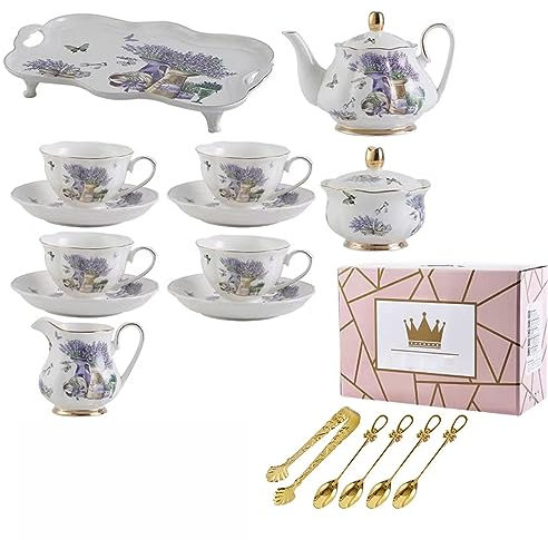 Teeservice, Teeservice aus Bone China, Teekanne, Teetasse, europäisches Keramik-Teeservice