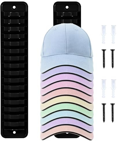 EACHPT Selbstklebende Huthalter,Cap Halterung Wand,Minimalistischer Selbstklebende Kappenhalter,Selbstklebender Kappenhalter für die Wand, Platz für bis zu 16 Hüte Hutaufhänger für Türschrank