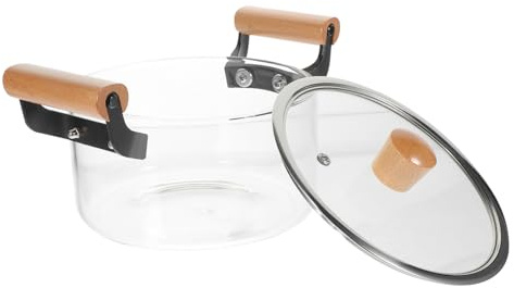 PRETYZOOM Casserole Verre Transparent Résistante Chaleur Home Cooking Pot Pour Soupe Nouilles Chauffage Pratique
