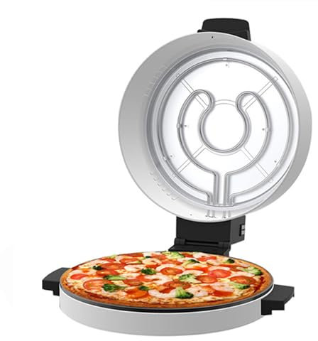 Four à Pizza électrique de 12 Pouces, Machine à Pizza Cuite au Four en Pierre avec Bobine Chauffante en Acier Inoxydable, Puissance 2000W pour un Usage Domestique (Prise UE 220V)