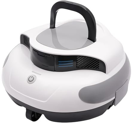 Schnurlose Poolreinigungsmaschine Poolroboter Akku, Automatische Rund Poolsauger Roboter, Dual Antriebsmotoren Poolreiniger für Pool Reinigung bis zu 92.9m²