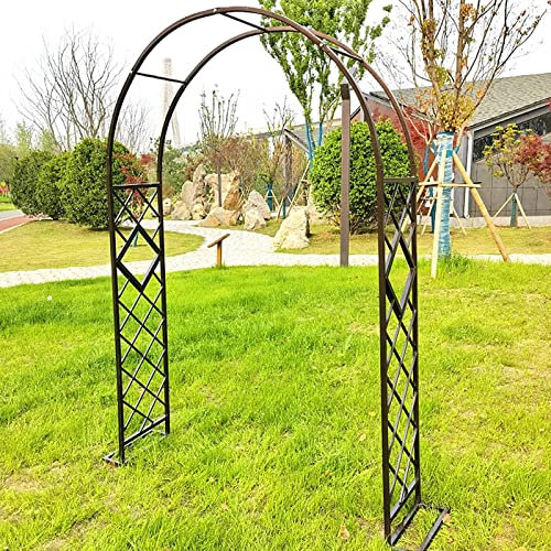 Metall-Gartenbogen für Kletterpflanzen, Schmiedeeiserner Gartenbogen, Pergola-Laube aus Metall mit Sockel, Rosenbogen für Geburtstage, Hochzeiten und romantische Nächte, Bronze, 300 x 230 cm