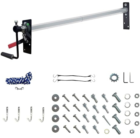 Width from 80 to 110, Hand Crank Tarp Roller Kit,Manual Pull Cab Level Dump Truck Tarp Roller Hexagon Axde equiped with 7 Sponge-Wrapped Handle (NO TARP)