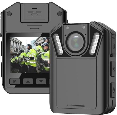 SRIKEKL Ultra HD 1440P Body Camera with Audio and Video,128GB Memory, 2.0 LCD, Built-in Battery Last 12 Hours Record, Night Vision,Wearable Mini Body Cam for Personal Use，Law Enforcement