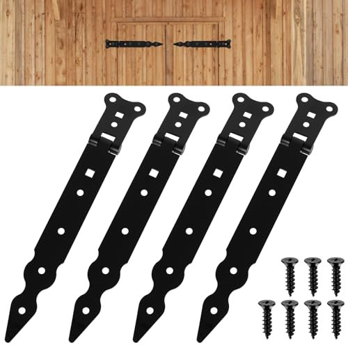 4 STK Ladenband 250 mm, Torscharniere, Türband Türbänder, Türschaniere Holztür Außen, Werfgehänge, Türscharnier Aussen, Kreuzgehänge Schwarze Torbänder, Tor Scharniere, Gartentorband (250mm)