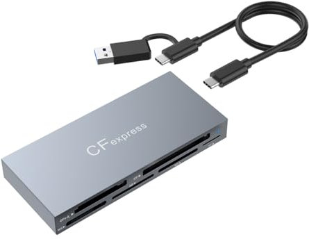 Fangxuee Nueva 6-En-1 CFexpress Tipo A Lector de Tarjetas USB3.2 Multi-Tarjeta de Lectura Simultánea 10GBps SD/TF//XD/MS/CFe-A Lector de Tarjetas