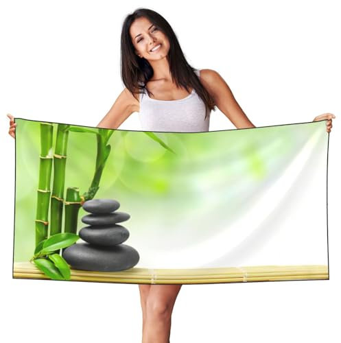 EdWal Stone Bamboo print Cute Beach Towels,Beach Blanket for Travel Swimming Pool Picnic (27.5x55 Inches)