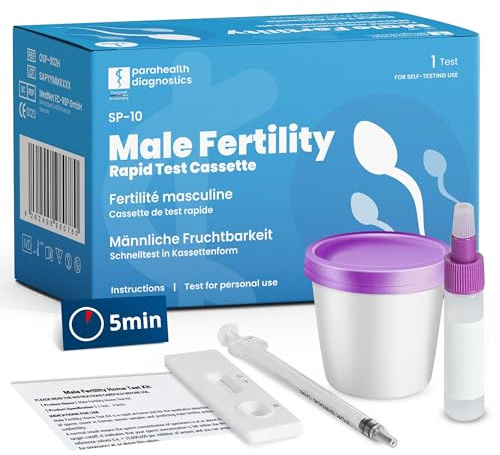 parahealth diagnostics Fruchtbarkeitstest für Männer - 10 Stück - Spermatest für Zuhause - Schnelltest zur Spermienkonzentration - Ergebnis in 5 Minuten - Spermientest für Kinderwunsch