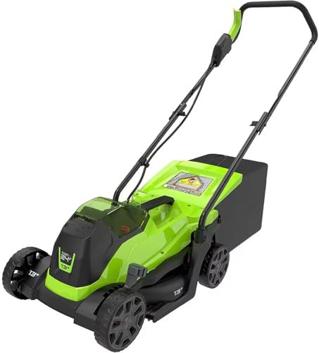 Cortadora de césped eléctrica, 1600 W, depósito de césped grande de 30 l, ancho de corte de 32 cm, 3 alturas de corte ajustables (25-65 cm), plegable para almacenamiento, cortadora de césped inalámb