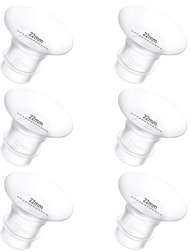 6Pcs Breast Pump Flange Insert 22mm Compatible with Momcozy/Spectra/Medela/eufy/Elvie/Lansinoh/Paruu P10 Breast Pump, Fit for Momcozy M5/M9/M6/V2 Pro/V2 pro/S12 Pro/eufy E10 S1 S1 Pro, 24mm Flange