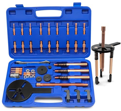 36 in 1 Lagerabzieher Set,Innenlager Abzieher Set mit Stecknuss und Schraubenschlüssel, Lager Demontage Zahnradabzieher,Lager Abzieher Set mit 3 Gebogenen Haken, Tragetasche