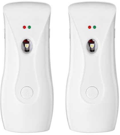 Stardrix Automatic Air Freshener Dispensers (2-Pack), Aerosol Spray Machines, Wall Mounted or Freestanding, Adjustable Timer for Scent Release in Bathroom, Office, Commercial & Home – White