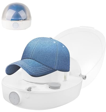 AXGCAA Pulitore Automatico per Cappelli, Macchina per la Cura dei Cappelli con Funzione Vapore e Asciugatura, modellatore per Cappelli con Telaio di Supporto Regolabile, Uscita Aria Calda e Fredda