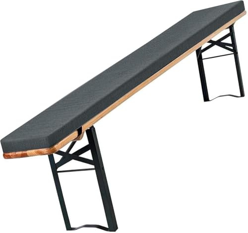 Set Bierbankauflagen Mit Bezug 180 X 25 X 4 cm, Auflagen Bierzeltgarnitur Für Partyzeltgarnitur,Outdoor & Indoor, Bezug Waschbar & UV-Schutz(Dark Gray,180x30x3cm)