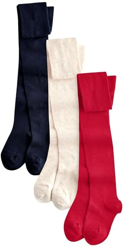 NEXT Mädchen Strumpfhosen mit hohem Baumwollanteil, 3-er Pack 50-152