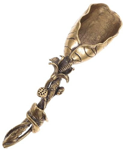 TOYANDONA Cuchara Té Pequeña de Cobre Puro con Diseño de Accesorio Cucharilla para Infusión y Especias y Restaurante