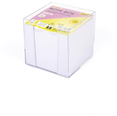 Folia Boîte à notes, transparente, 9 x 9 cm, robuste, avec environ 700 feuilles blanches