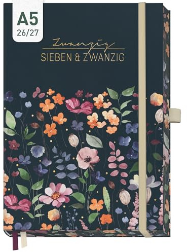 Häfft® Business-Timer Deluxe Kalender 2026 2027 A5 Flower Inspiration