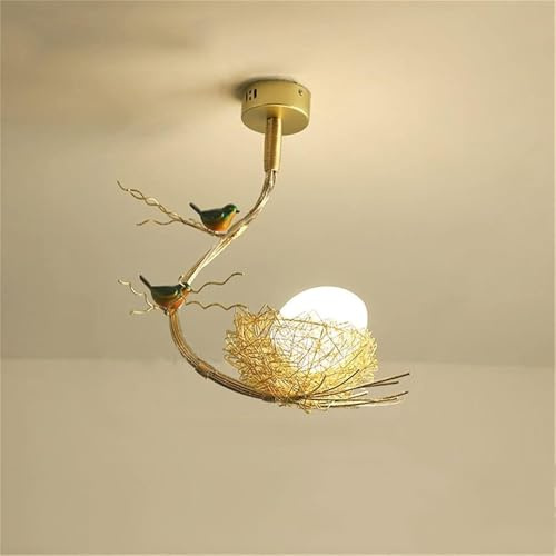 Lámpara de araña cristal con forma nido pájaro diseño moderno compatible cocina, comedor, lámpara LED decorativa, luminaria suspendida, iluminación, Retro
